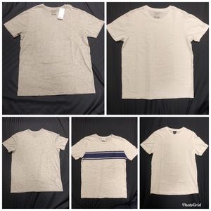 Lot of 5 Men's Plain Basic T-shirt White Grey H&M